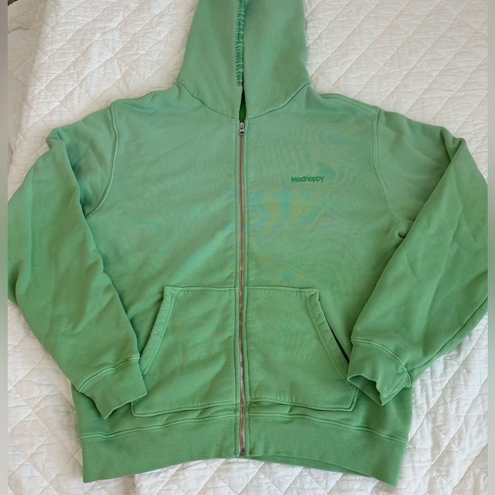 Madhappy green zip up sweatshirt